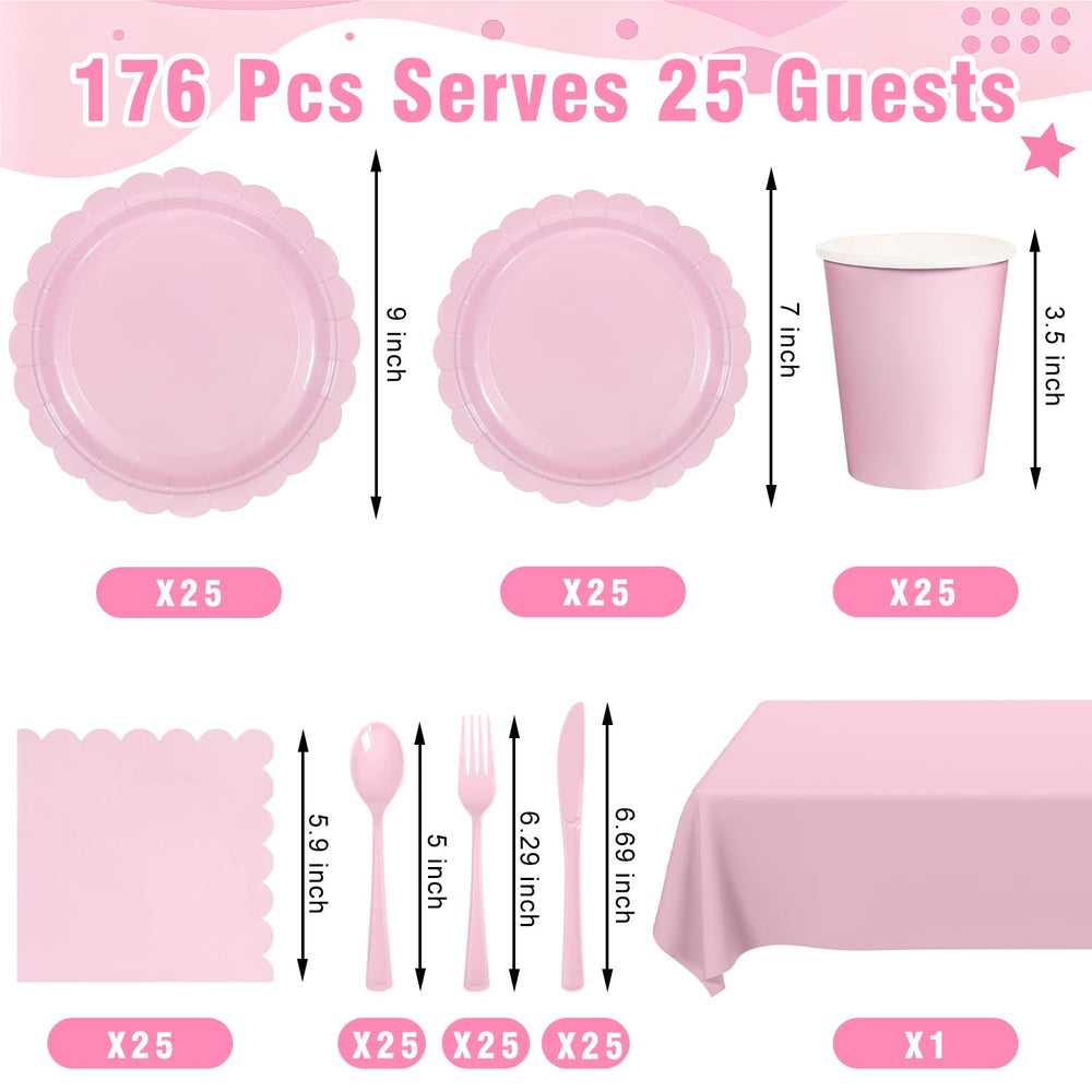 Oigco pink 7-inch plates ideal for desserts and bites