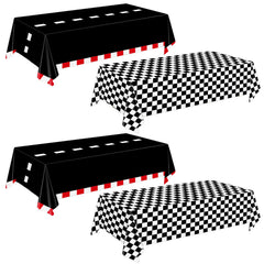 Oigco racing car tablecloth with checkered pattern protects surfaces at parties