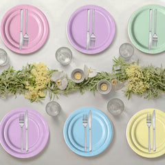 Oigco rainbow-printed-plates highlight a festive palette for joyful gatherings.