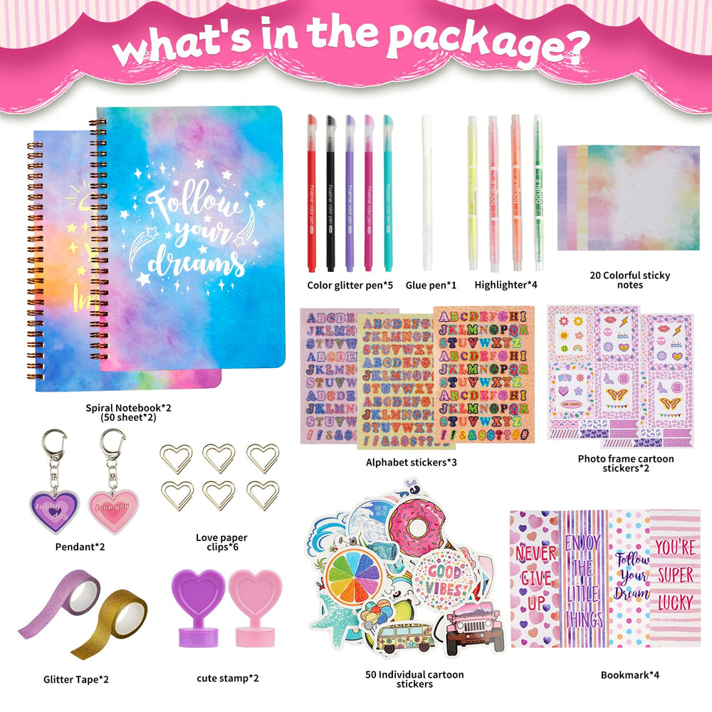 OIHEW stickers and decor enhance diary and scrapbook pages