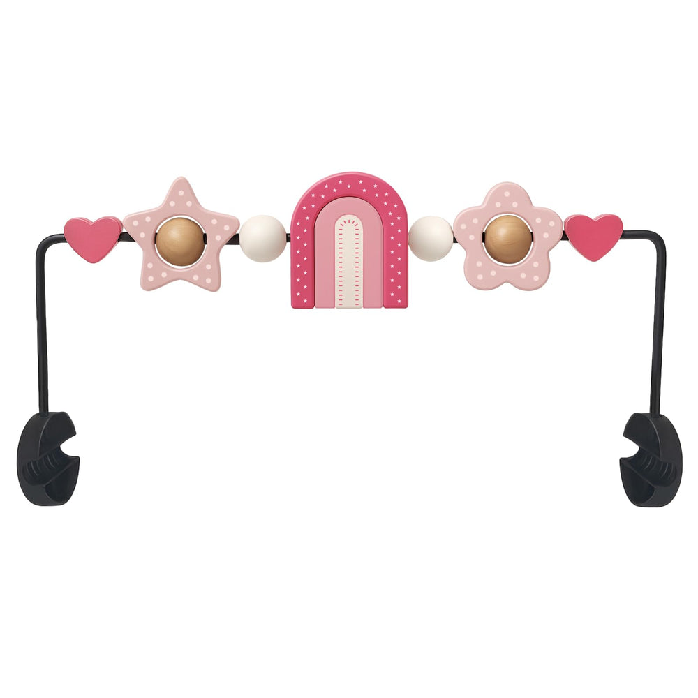 Oiibid baby bouncer toy bar rainbow with rotating figures for visual engagement.