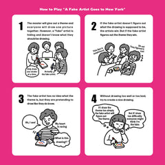 Oink Games A Fake Artist Goes to New York group drawing round with prompts