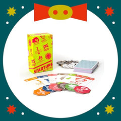 Oink Games Startups players hold cards, planning investments for potential big company shares.
