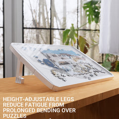 OIRBOEUS ABS plastic puzzle table stays odor-free and simple to clean.