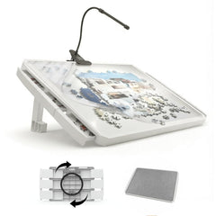 OIRBOEUS 1500-piece puzzle board with 6 drawers helps organize puzzles for easy sorting.