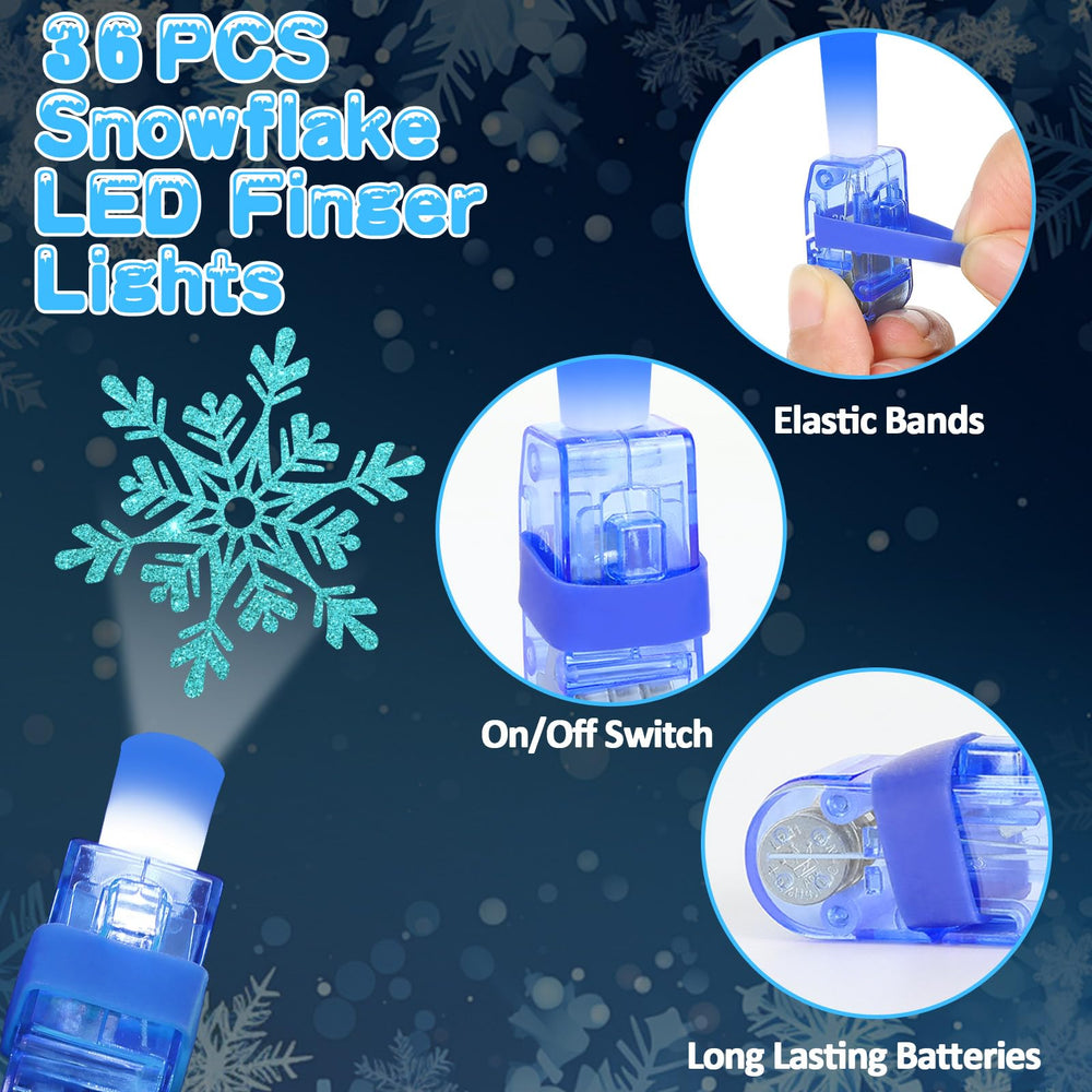 Oitnlaughter snowflake LED finger light design C, durable and wearable.