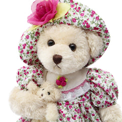 Oitscute teddy bear white dress with bow ready for gifting