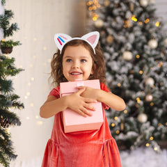 OJYUDD Cat Ears Headband worn, comfortable elasticity for long wears