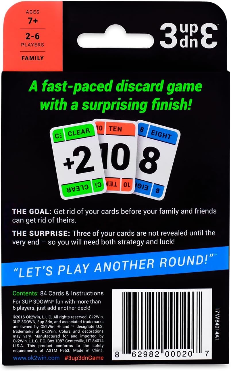 Ok2Win 3UP 3DOWN on table during a lively family game night.