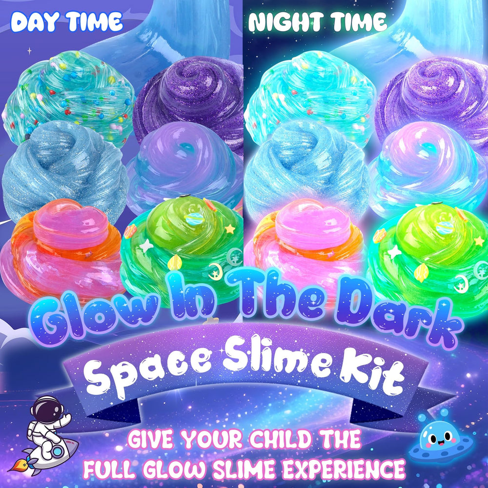 Okaybee Galaxy Adventure slime glitter beads simulate asteroid belts during sensory play.