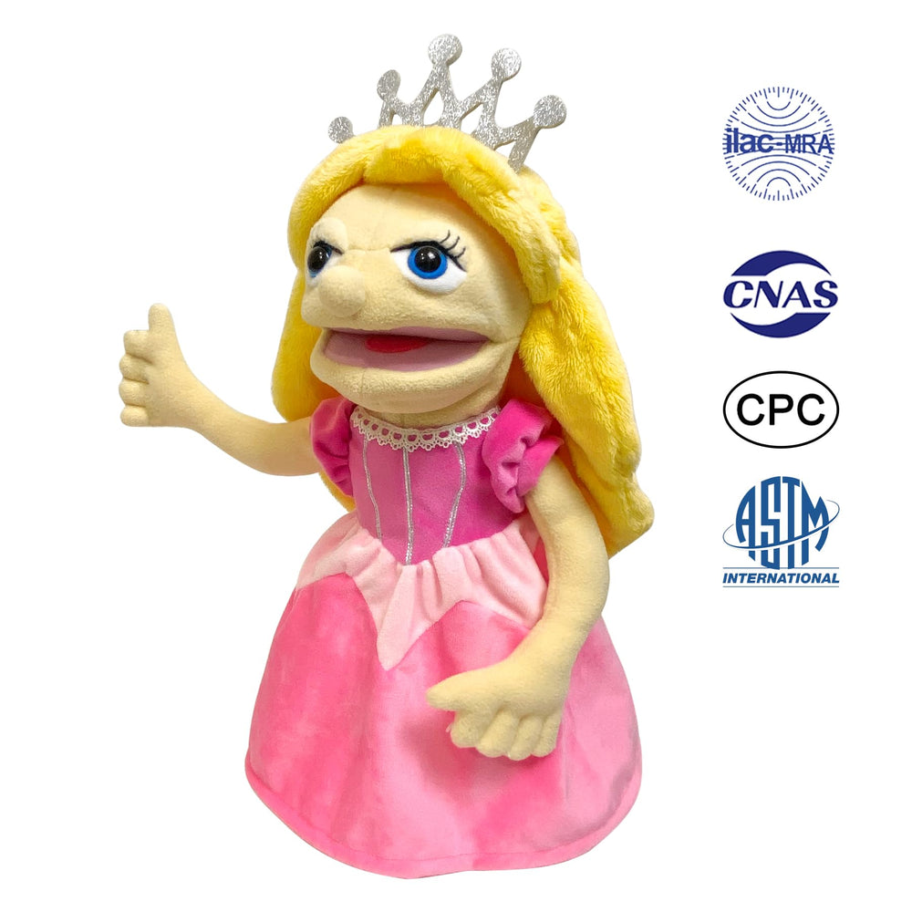 Okegztoa nurse puppet with detachable clothing and expressive facial features.