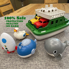 OKGIUGN wind-up toy submarine gliding across the tub surface