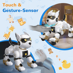 okk Robot Dog animal sound imitation feature with ten animal calls.
