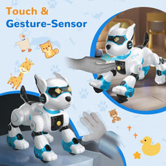 okk Robot Dog imitates 10 animal sounds for immersive pretend play.