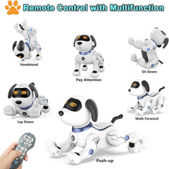 OKK Robot Dog dances with music for entertaining performances.