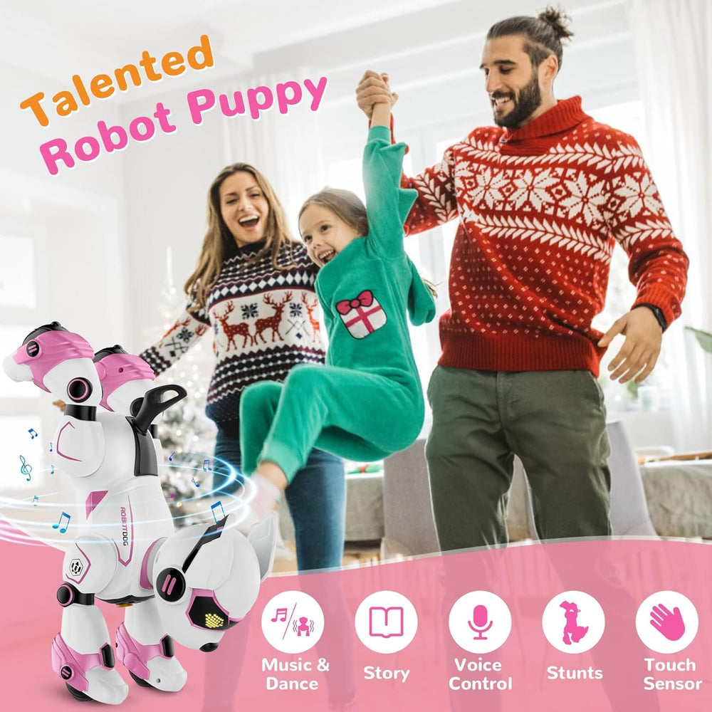 okk robot dog gesture-sensing action responds to hands for intuitive play sessions