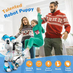 okk Robot Dog with LED eyes and gesture control for intuitive play.