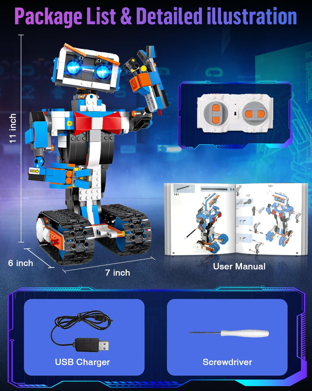 okk STEM robot toy instruction-guide flat lay shows clear setup steps.