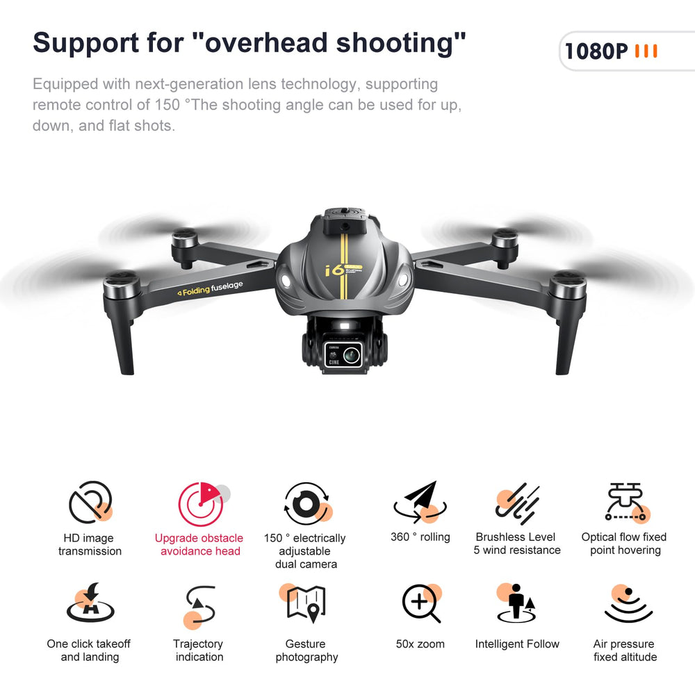 OKYUK 150-degree adjustable camera angle for versatile aerial perspectives.