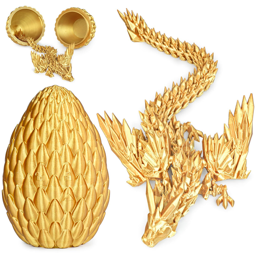 Olee Odee gold dragon egg with crystal finish for desk decor and display