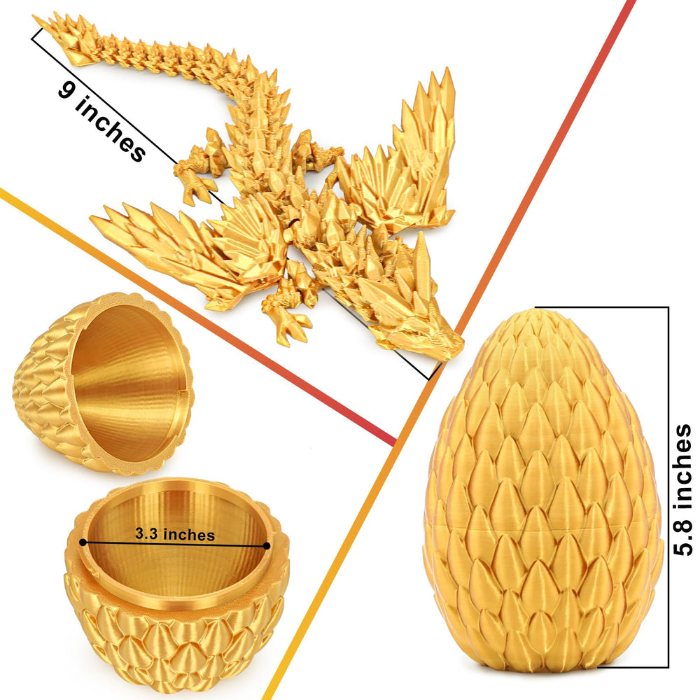 Olee Odee 7.1-inch egg with 15-inch dragon duo for dramatic presence