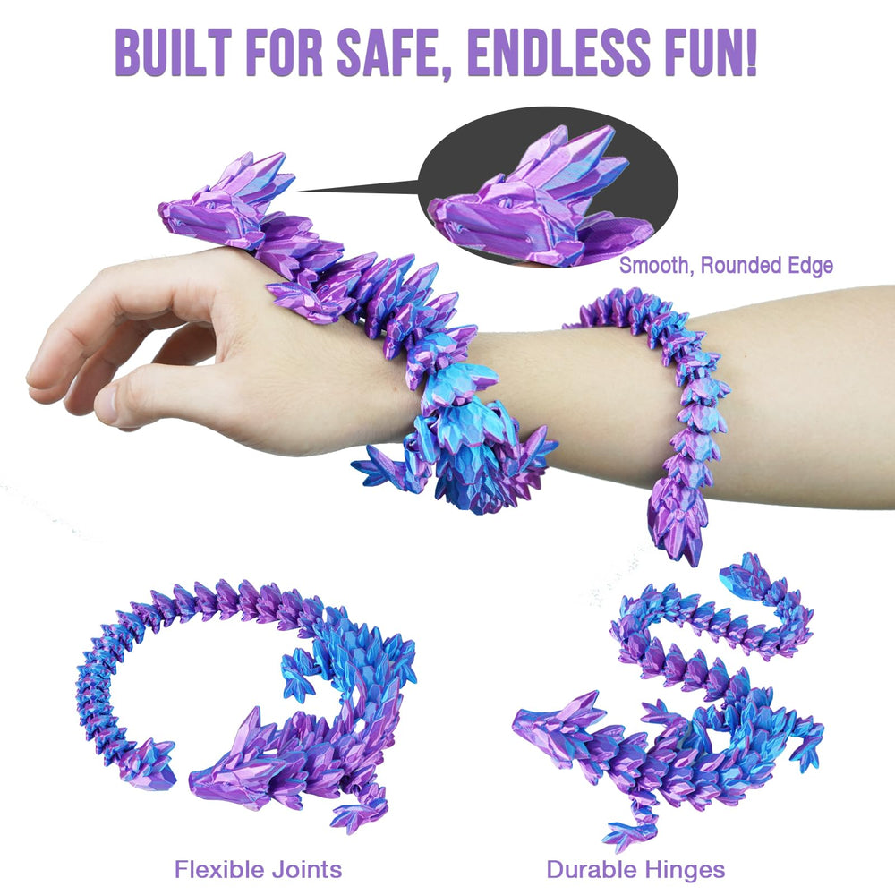 Olee Odee articulated dragon gradient light purple red with tactile charm