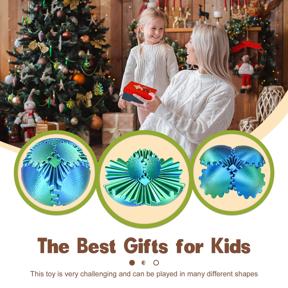 Olee Odee Gear Ball in Christmas green color for festive desk decor.