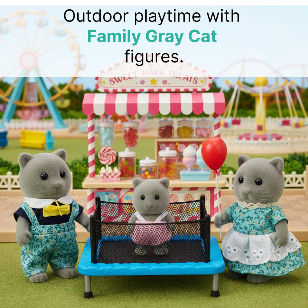 OLEOCA Meadowbrook Lily gray cat figure features mom with soft flocking for cozy storytelling.