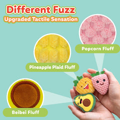 OleOletOy orange plush sensory toy offers vibrant color prompts for color learning.