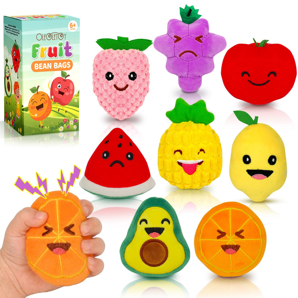 OleOletOy watermelon plush sensory toy for tactile play and imaginative pretend meals.