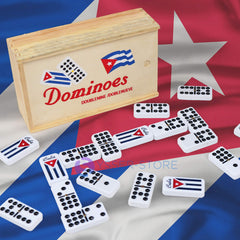 OLKIEQZ Domino Double Nine tiles feature a Cuban flag back for festive game nights.