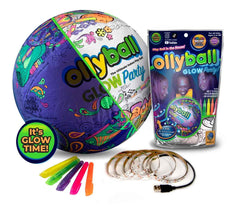 Ollyball Glow Party ball with LED strip lights for vibrant indoor play.