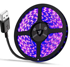 LED UV strip attached to wall for glowing play space with 3M backing.