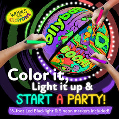 Ollyball Glow Party neon markers add brightness and glow to decorations.