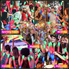 OLUPP blue red green glow sticks deliver alternating colors for festive visuals