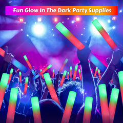 OLUPP three modes LED foam glow sticks offer dynamic flashing effects