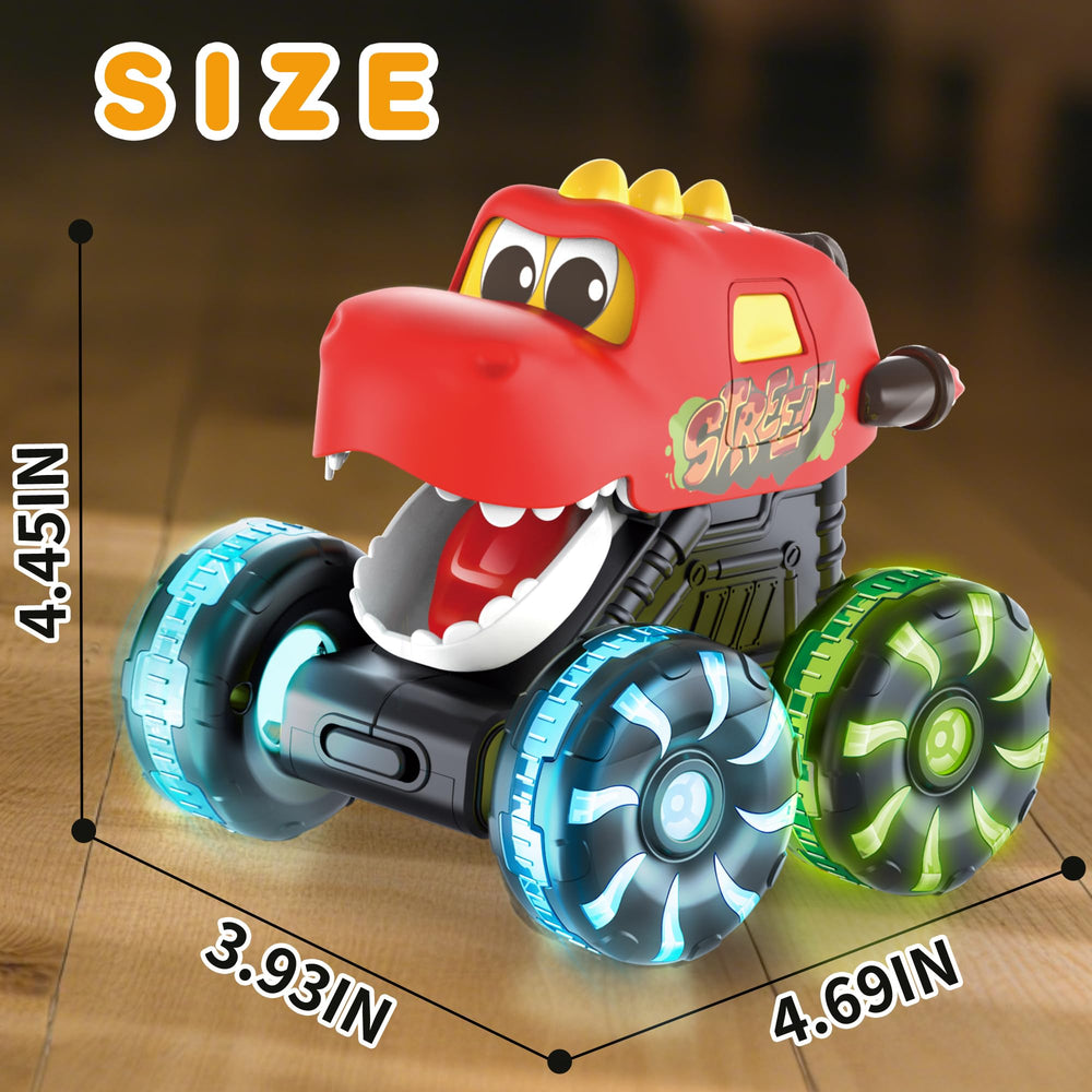 OMAKCOO interactive dino trucks with flashing lights and motion