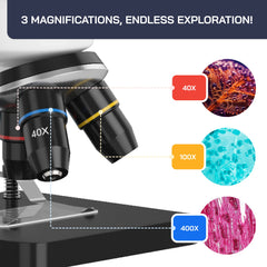 Omano Juniorscope features adjustable LED lighting for clear viewing in any setting