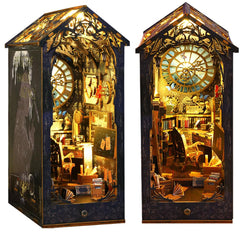OMEPEA DIY Book Nook Kit Detective Agency front view shows a detailed diorama ready for display