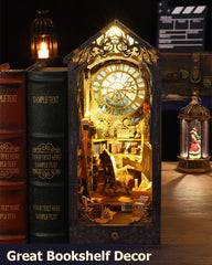 OMEPEA DIY Book Nook Kit diorama detail highlights ornate micro-elements for a collectible display