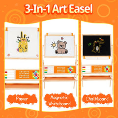 OMOTIYA easel with chalkboard side for creative writing and practice
