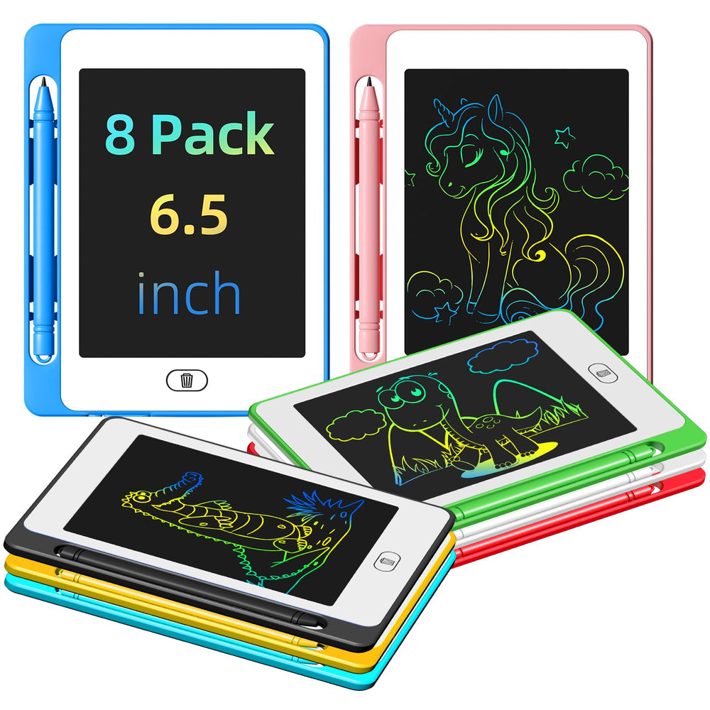 OMXDG 8-pack pink LCD writing tablet for kids drawing fun
