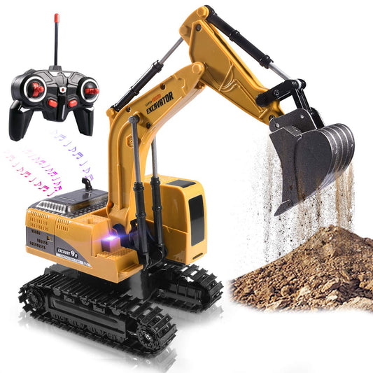 Onadrive construction excavator toy remote control in action for interactive learning and imaginative play