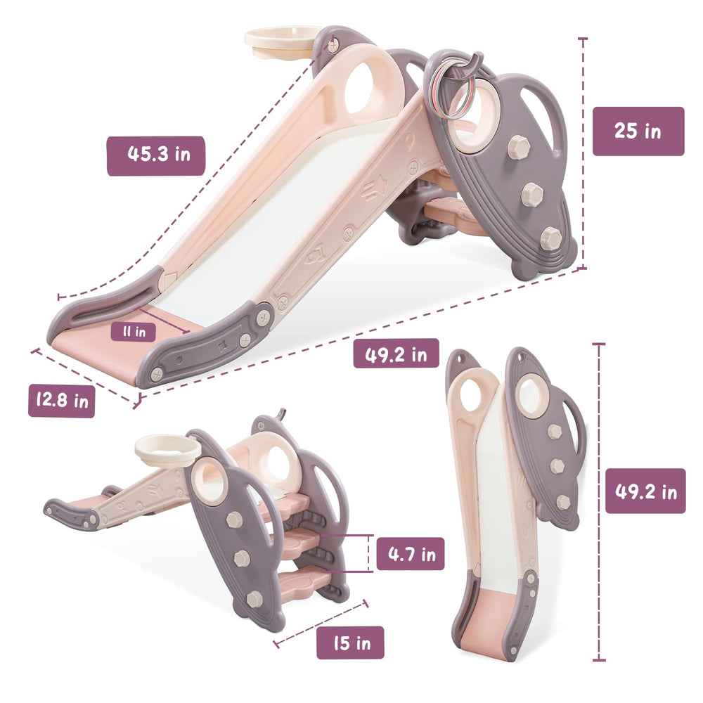 Onasti slide end buffer provides gentle stopping area.
