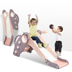 Onasti pink kid slide for indoor-outdoor use, safe toddler play.