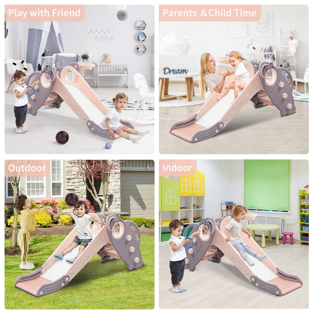 Onasti slide smooth surface protects delicate skin during play.