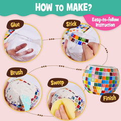 ONE TO FOUR DIY mosaic craft tealight holder ready-to-create project for adults and kids