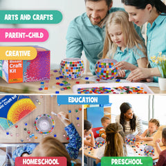 ONE TO FOUR family-friendly crafting session shown with mosaic kit for bonding