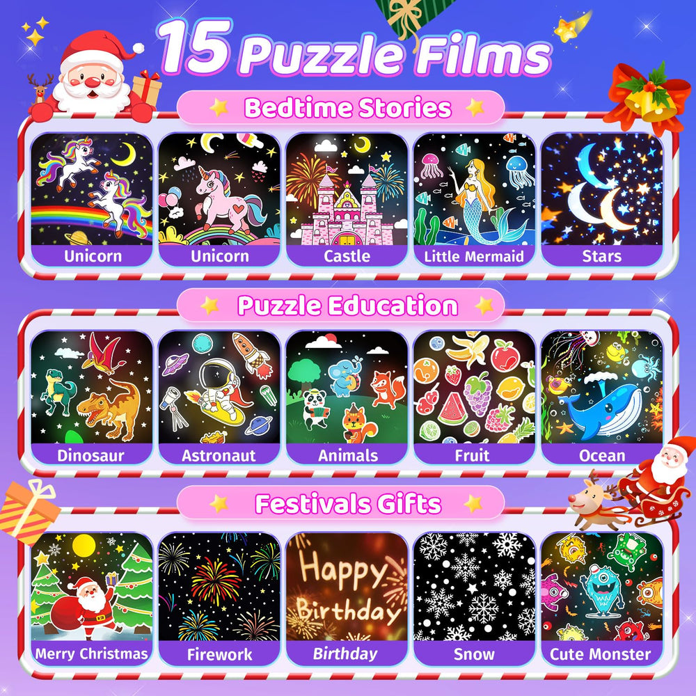 One Fire star projector features 15 films for varied ceiling scenes.