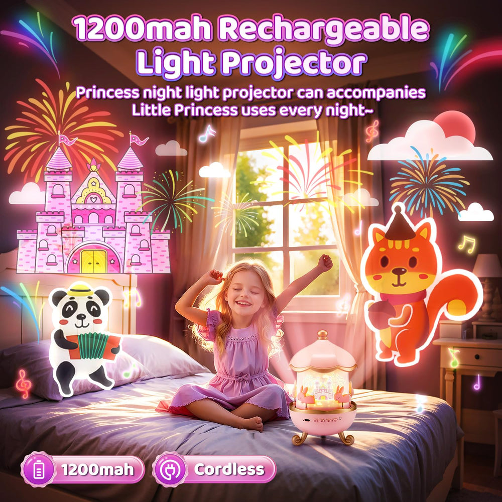 One Fire pink unicorn night light adds charm to a little girl's room.